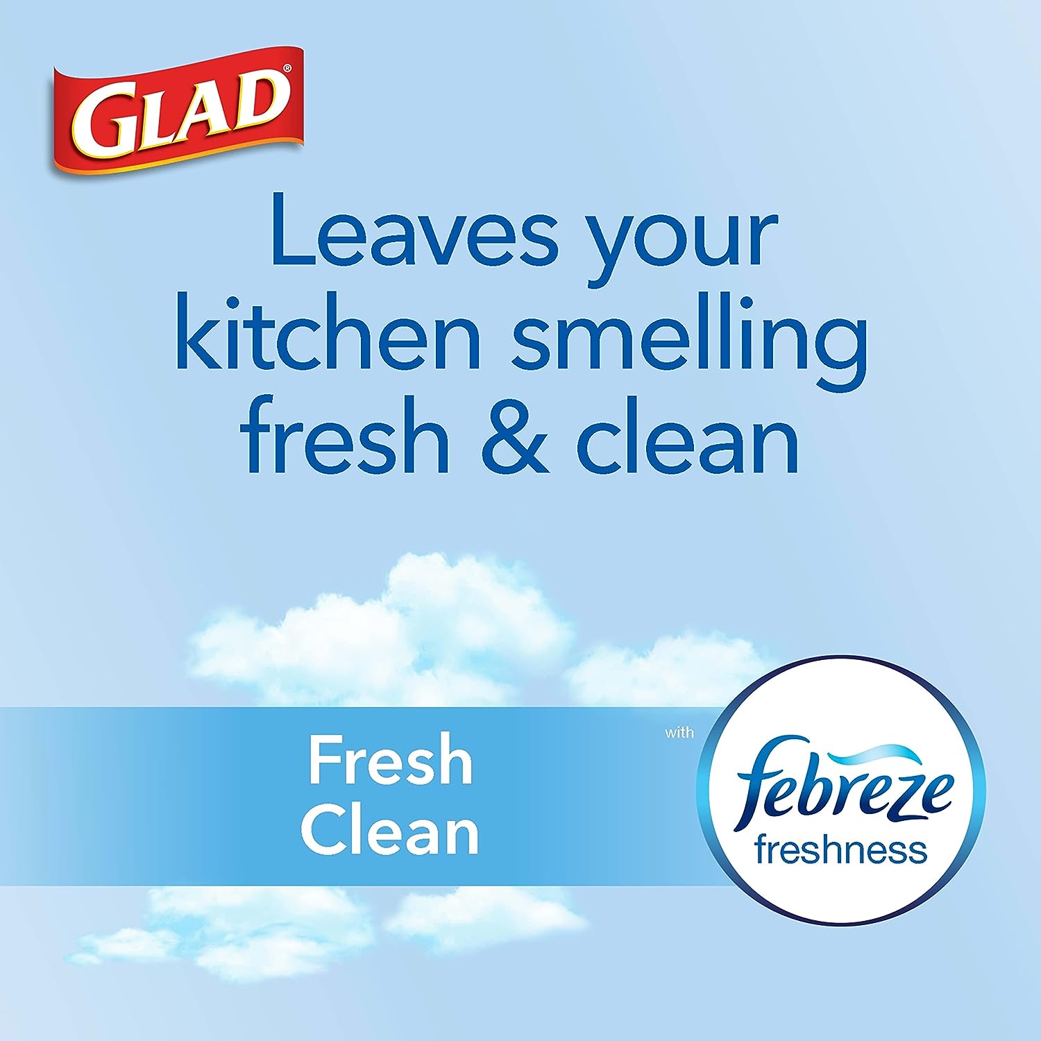 Glad ForceFlex Protection Series, Tall Kitchen Trash Bags, 13 Gal, Fresh Clean with Febreze, 110 Count (Packaging May Vary)