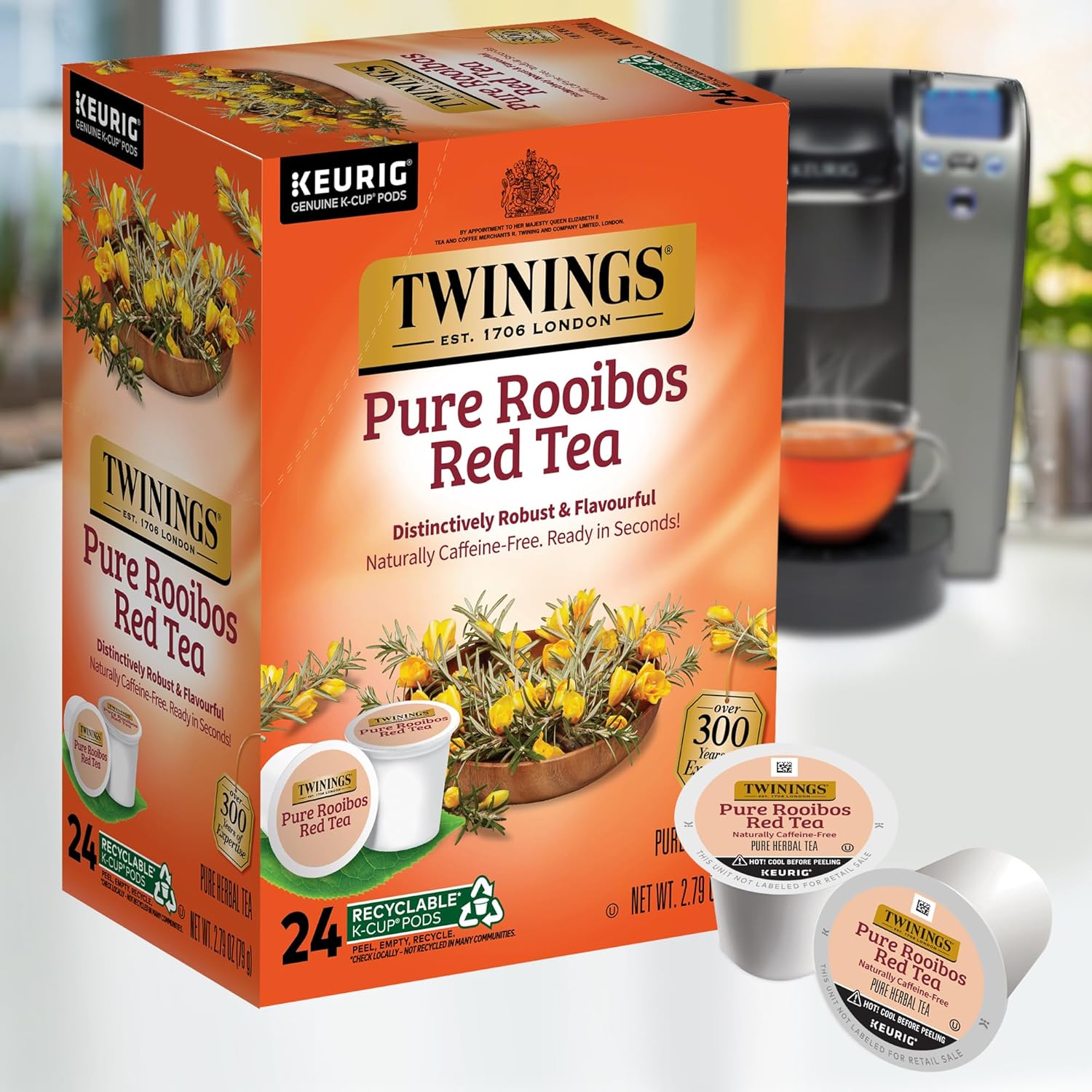 Twinings English Breakfast Black Tea K-Cup Pods for Keurig, 24 Count (Pack of 1), Smooth, Flavourful, Robust, Caffeinated, Enjoy Hot or Iced | Packaging May Vary