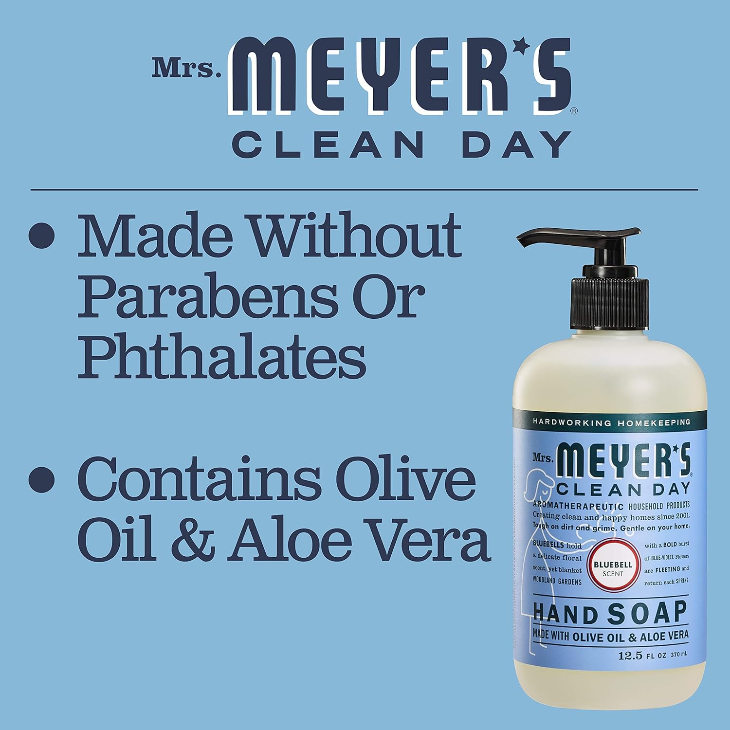MRS. MEYER'S CLEAN DAY Hand Soap, Made with Essential Oils, Biodegradable Formula, Honeysuckle, 12.5 fl. oz - Pack of 3