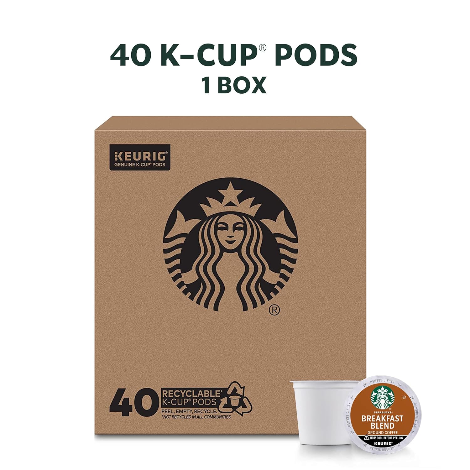 Starbucks K-Cup Coffee Pods, Medium Roast Coffee, Pike Place Roast for Keurig Brewers, 100% Arabica, 4 boxes (96 pods total)