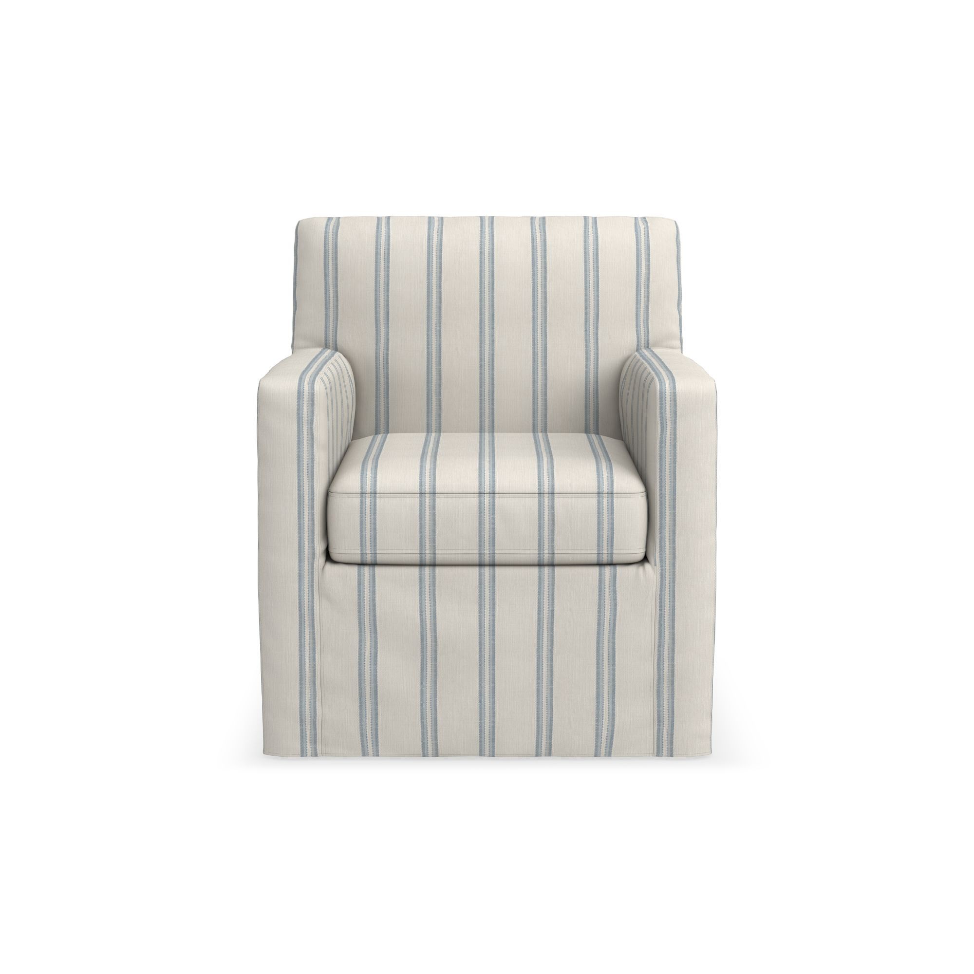 Brighton Slipcovered Swivel Armchair