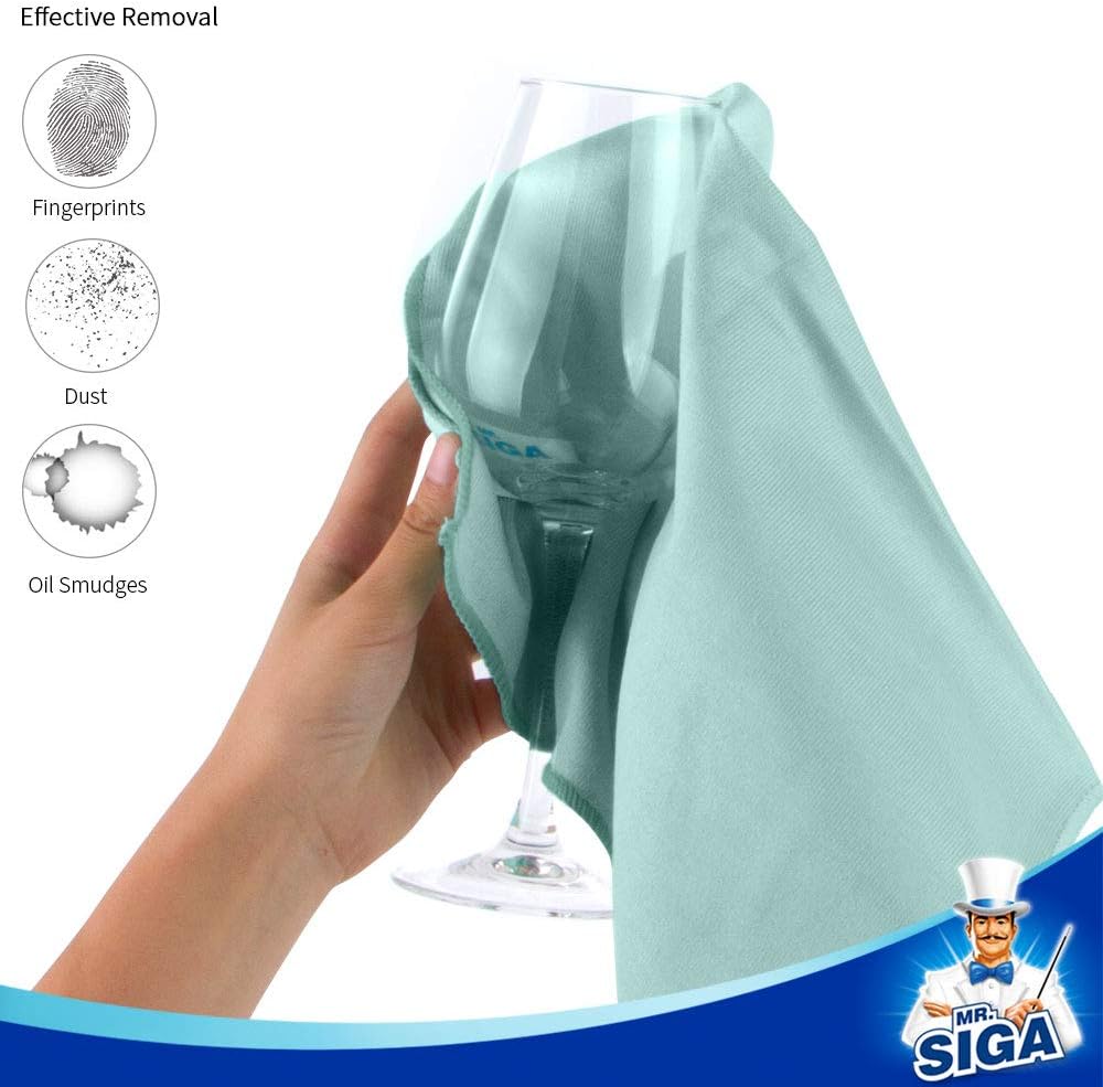 MR.SIGA Ultra Fine Microfiber Cloths for Glass, Pack of 12, 35 x 40cm 13.7