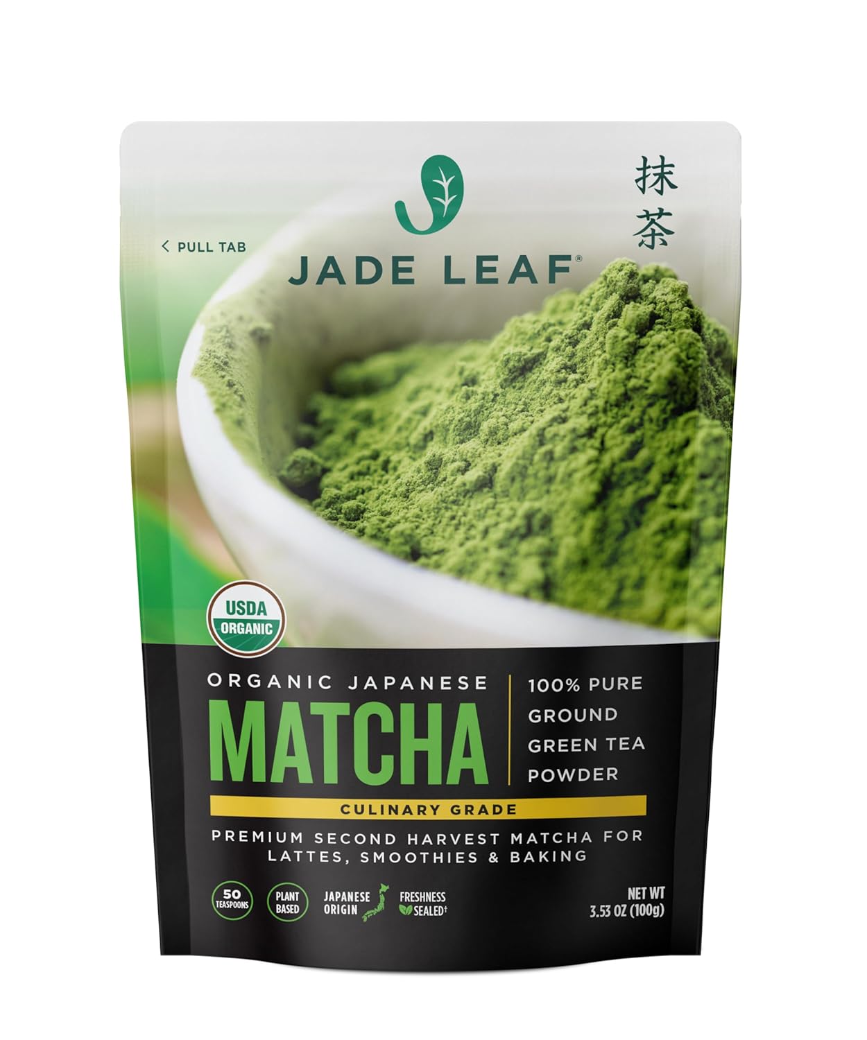 Jade Leaf Matcha Organic Green Tea Powder - Culinary Grade Premium Second Harvest - Authentic Japanese Origin (1.06 Ounce Pouch)