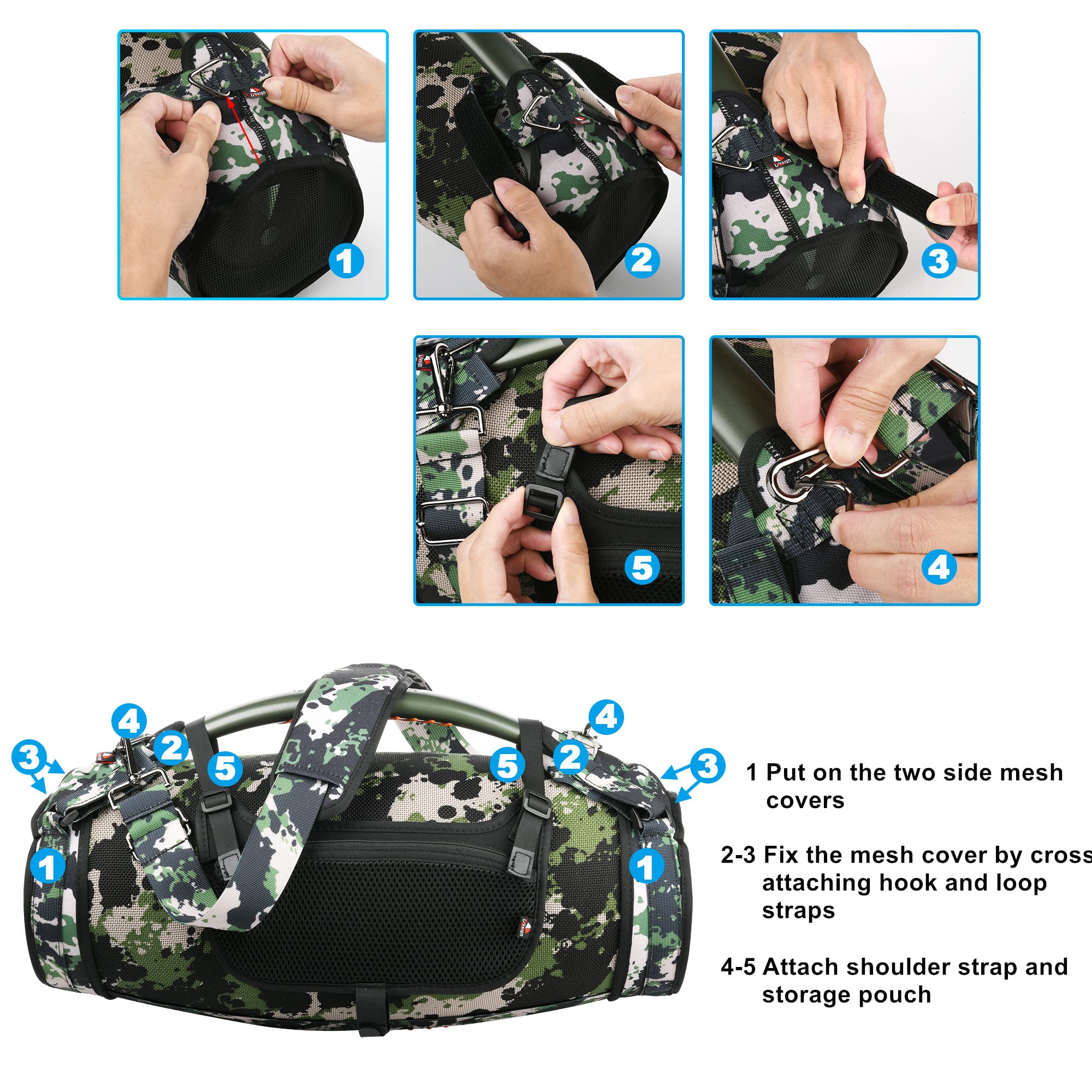 Travel Carrying Strap for JBL Boombox 3/Boombox 3 Wi-Fi Waterproof Portable Bluetooth Speaker