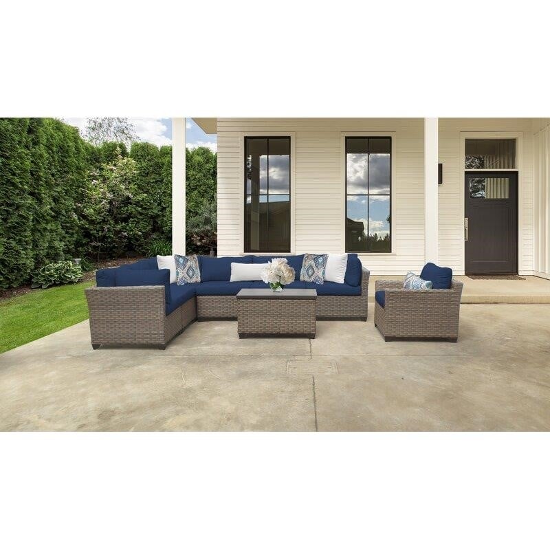 Rochford Wicker/Rattan 7 - Person Seating Group with Cushions
