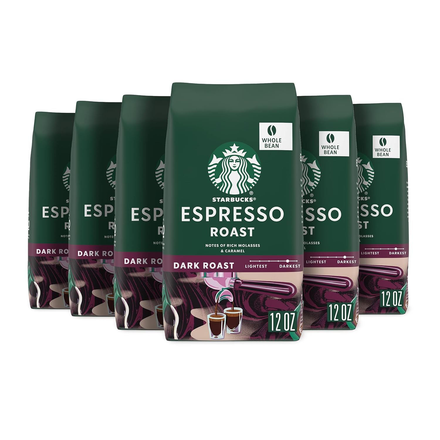 Starbucks Whole Bean Coffee, Dark Roast Coffee, Espresso Roast, 100% Arabica, 1 bag (40 oz)