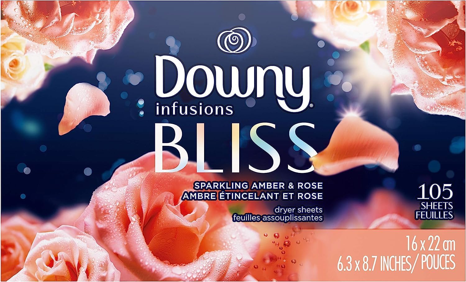 Downy Infusions Mega Dryer Sheets, Laundry Fabric Softener, CALM, Lavender and Vanilla Bean, 180 Count (3 box of 60 sheets)