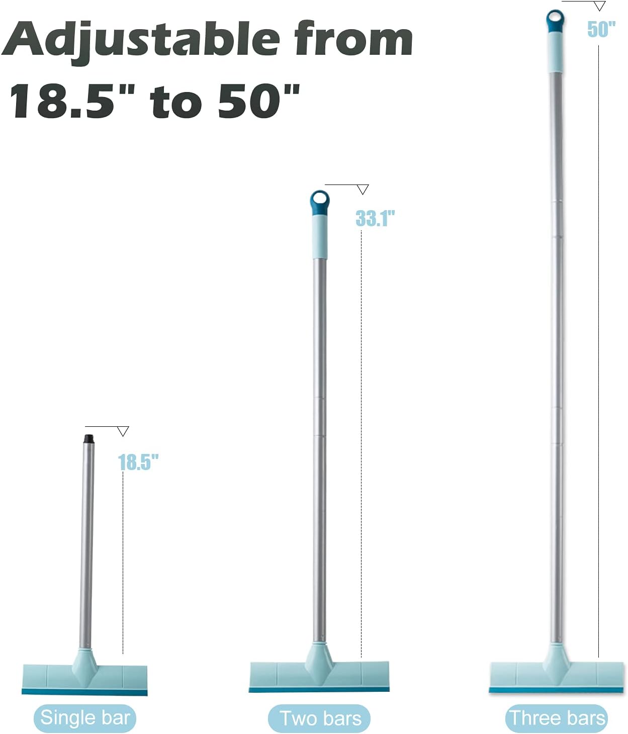 BOOMJOY Floor Scrub Brush with Long Handle, 2 in 1 Scrape and Brush, Stiff Bristles Floor Scrubber, Deck Brush for Cleaning Bathroom, Patio, Garage, Kitchen, Bath, Tile