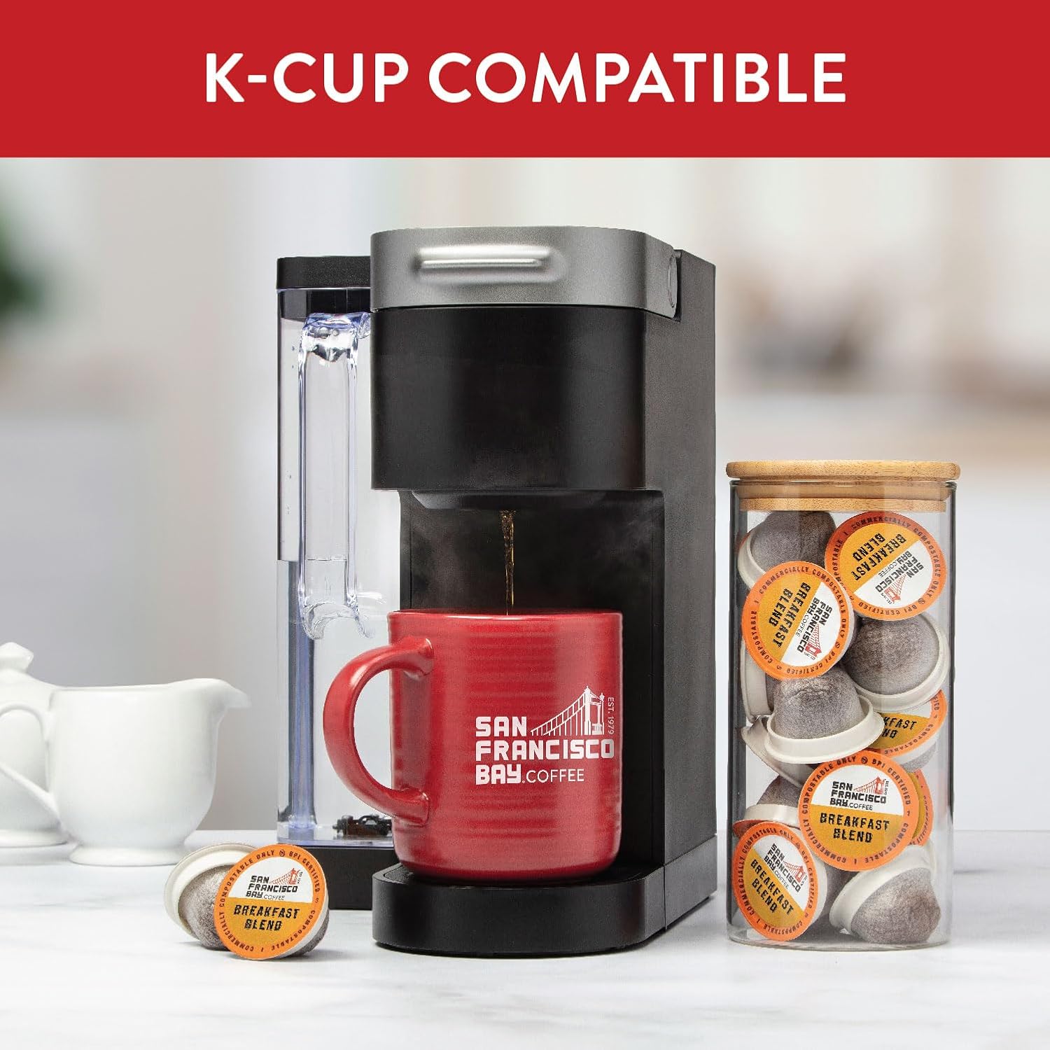 San Francisco Bay Compostable Coffee Pods - French Roast (80 Ct) K Cup Compatible including Keurig 2.0, Dark Roast