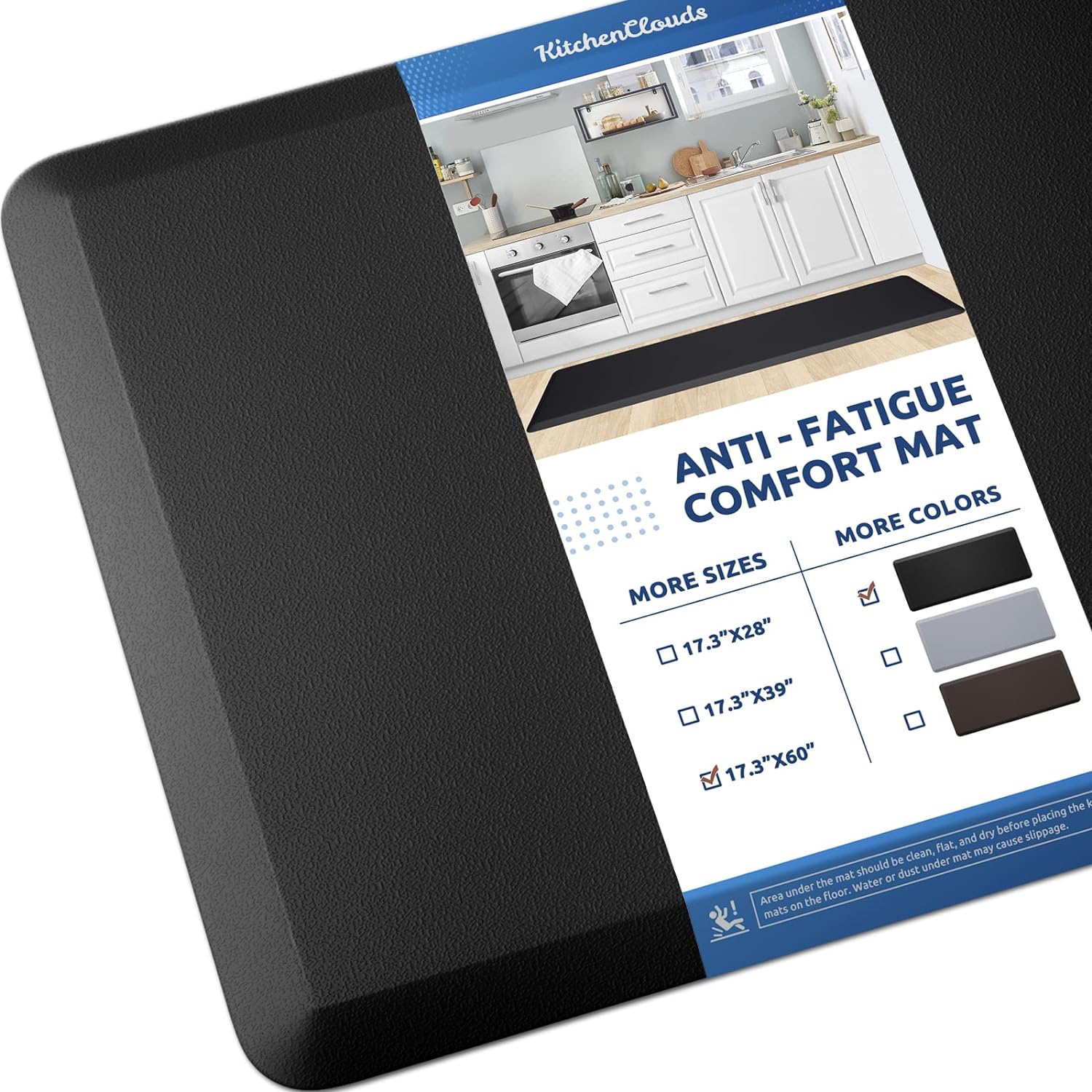 KitchenClouds Kitchen Mat Cushioned Anti Fatigue Rug 17.3