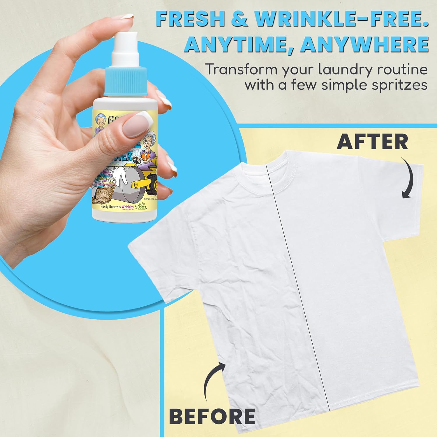 Grandma's Secret Spot Remover Laundry Spray - Chlorine, Bleach and Toxin-Free Fabric Stain Remover for Clothes - Removes Oil, Paint, Blood and Pet Stains - 16 Oz, 2 Pack