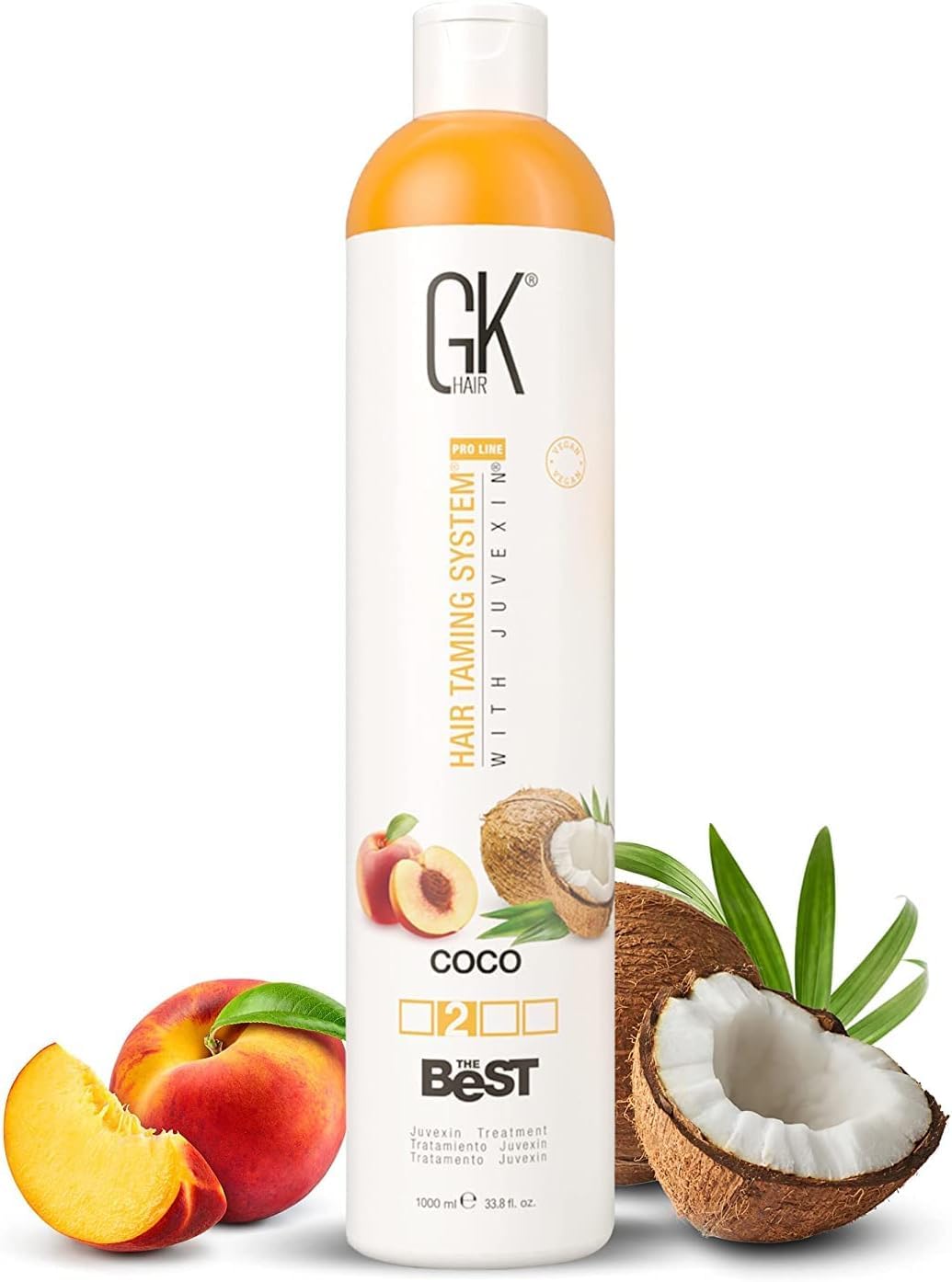 GK HAIR Global Keratin The Best (3.4 Fl Oz/100ml) Smoothing Keratin Hair Treatment - Professional Brazilian Complex Blowout Straightening For Silky Smooth & Frizz Free Hair