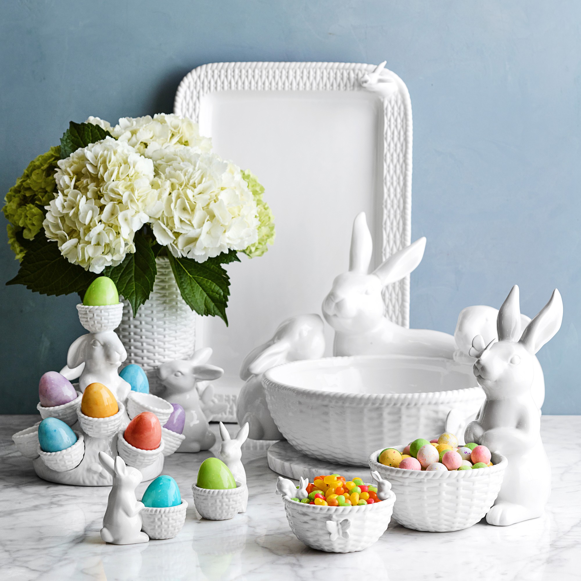 Sculptural Bunny Ceramic Egg Holder