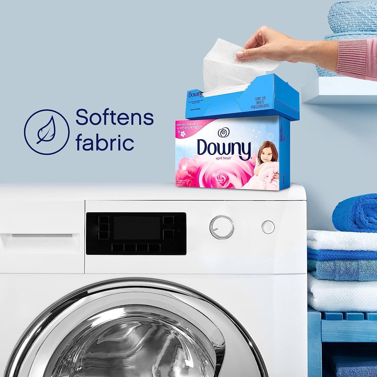 Downy Dryer Sheets Laundry Fabric Softener, April Fresh, 240 count