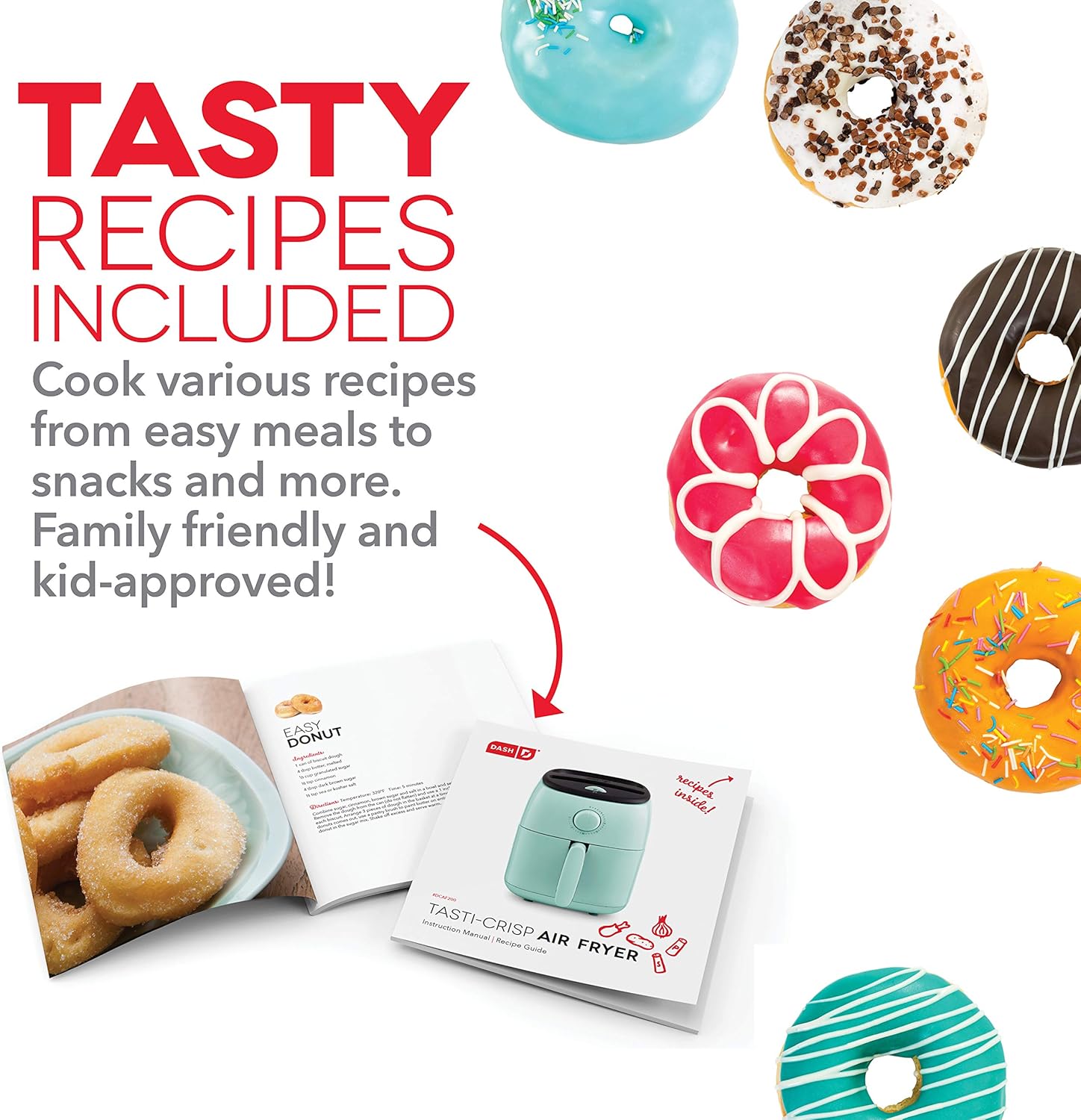 DASH Tasti-Crisp™ Electric Air Fryer Oven, 2.6 Qt., Aqua – Compact Air Fryer for Healthier Food in Minutes, Ideal for Small Spaces - Auto Shut Off, Analog, 1000-Watt