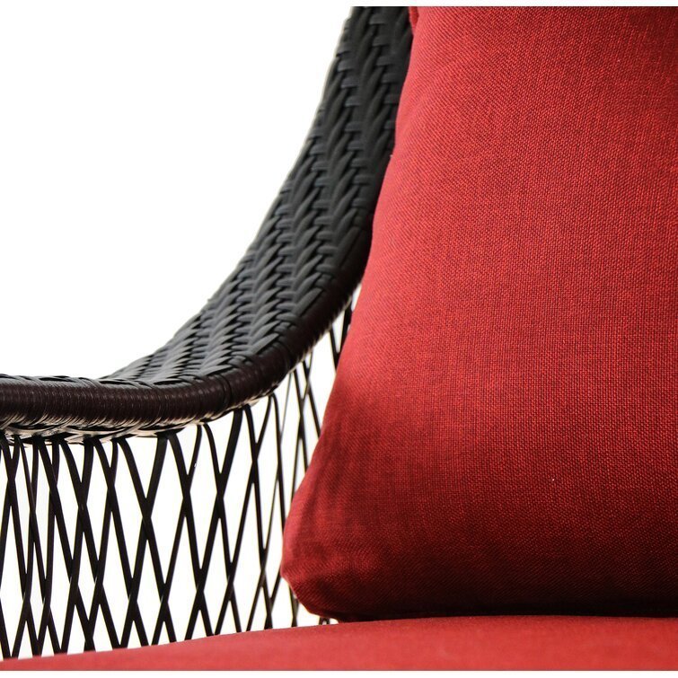 3-Piece Steel Patio Fire pit Conversation Set with Sahara Sand Cushions and 26 in. Square Fire pit Side Table