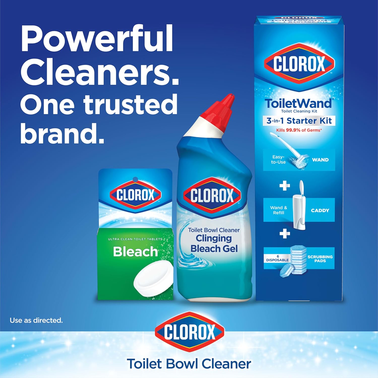 Clorox Toilet Bowl Cleaner, Clinging Bleach Gel, Ocean Mist - 24 Ounces, Pack of 2