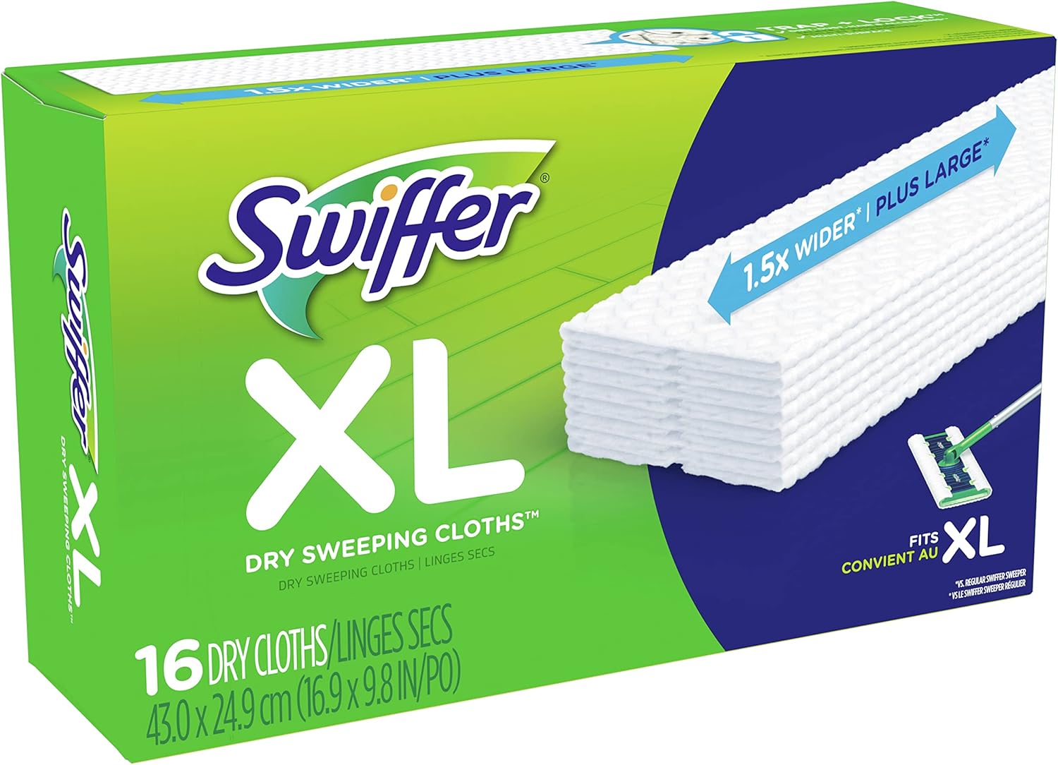 Swiffer Sweeper X-Large Disposable Sweeping Cloths, 16-Count Boxes (Pack of 3)