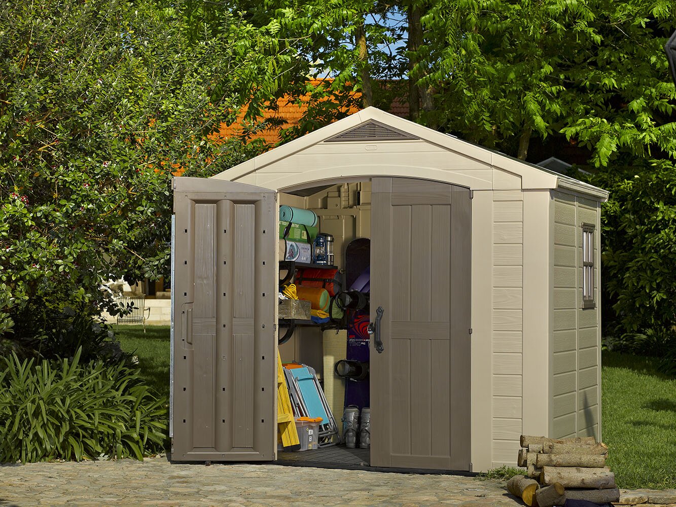 Factor 8 ft. W x 6 ft. D Plastic Storage Shed
