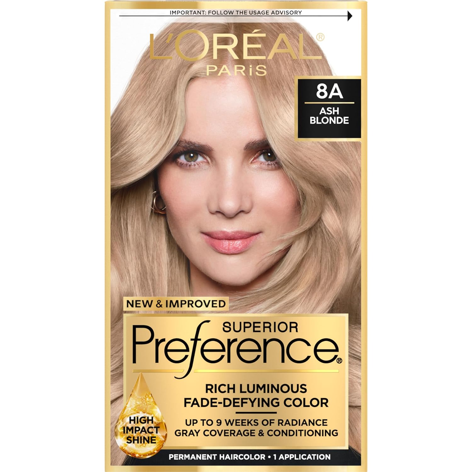L'Oreal Paris Superior Preference Fade-Defying + Shine Permanent Hair Color, 6AM Light Amber Brown, Pack of 1, Hair Dye