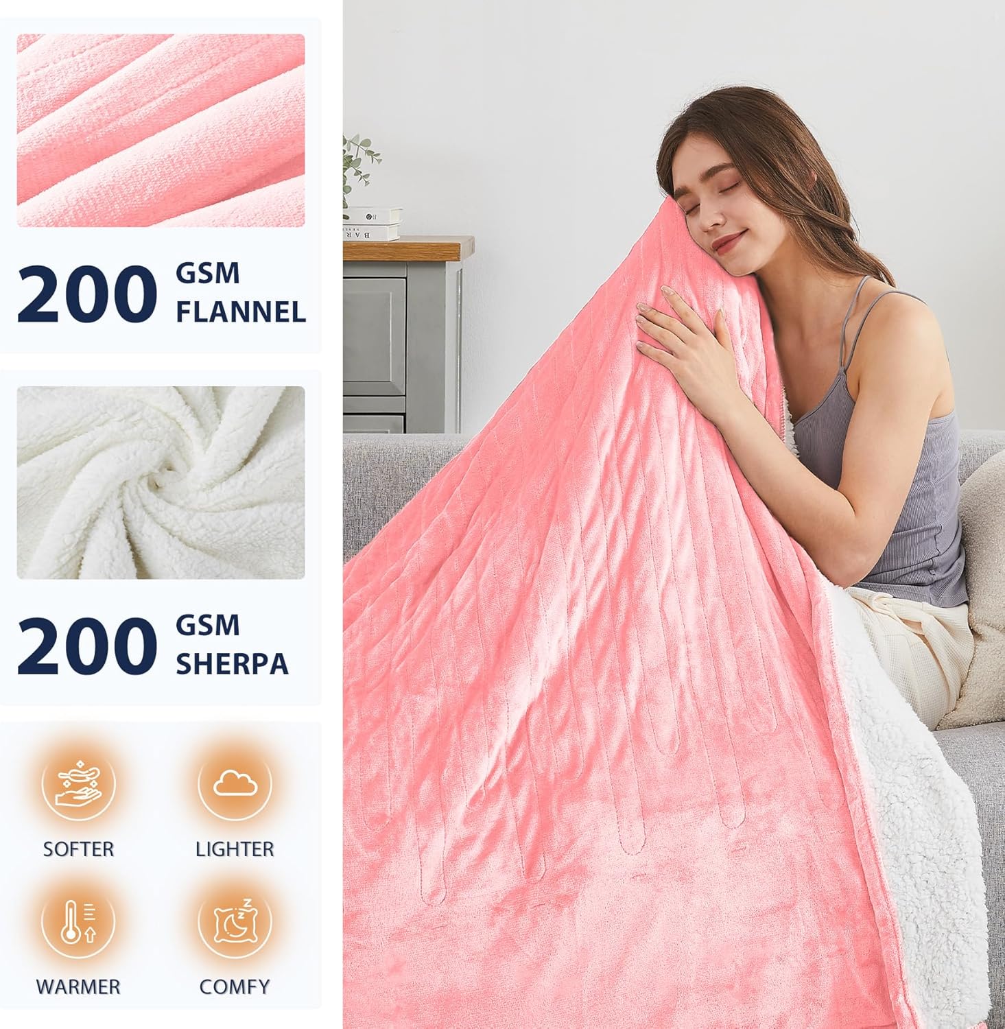 Homemate Heated Blanket Electric Throw - 50