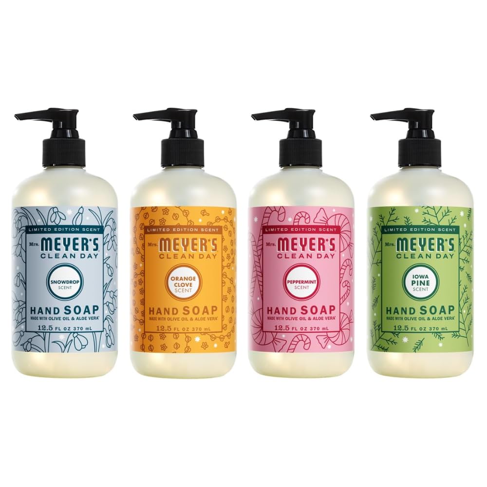 MRS. MEYER'S CLEAN DAY Hand Soap, Made with Essential Oils, Biodegradable Formula, Honeysuckle, 12.5 fl. oz - Pack of 3