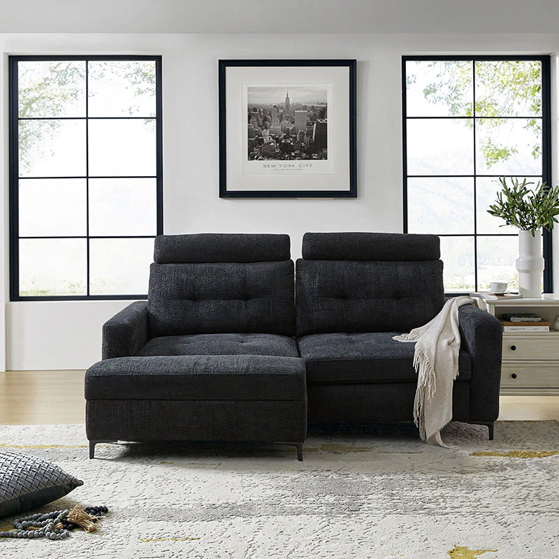 Constantin Modern Storage Button-Tufted Sectional Sofa with Adjustable Backrest