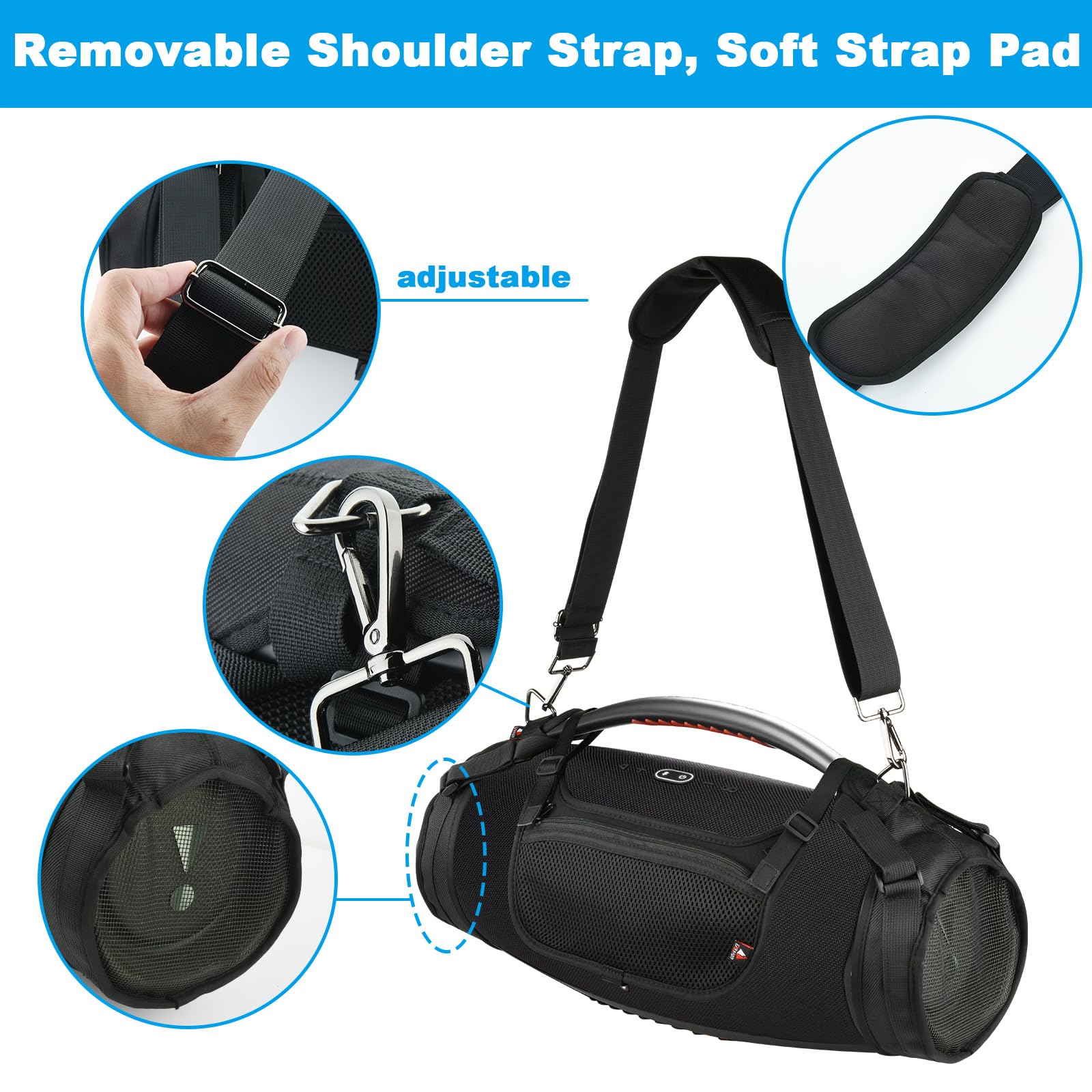Travel Carrying Strap for JBL Boombox 3/Boombox 3 Wi-Fi Waterproof Portable Bluetooth Speaker