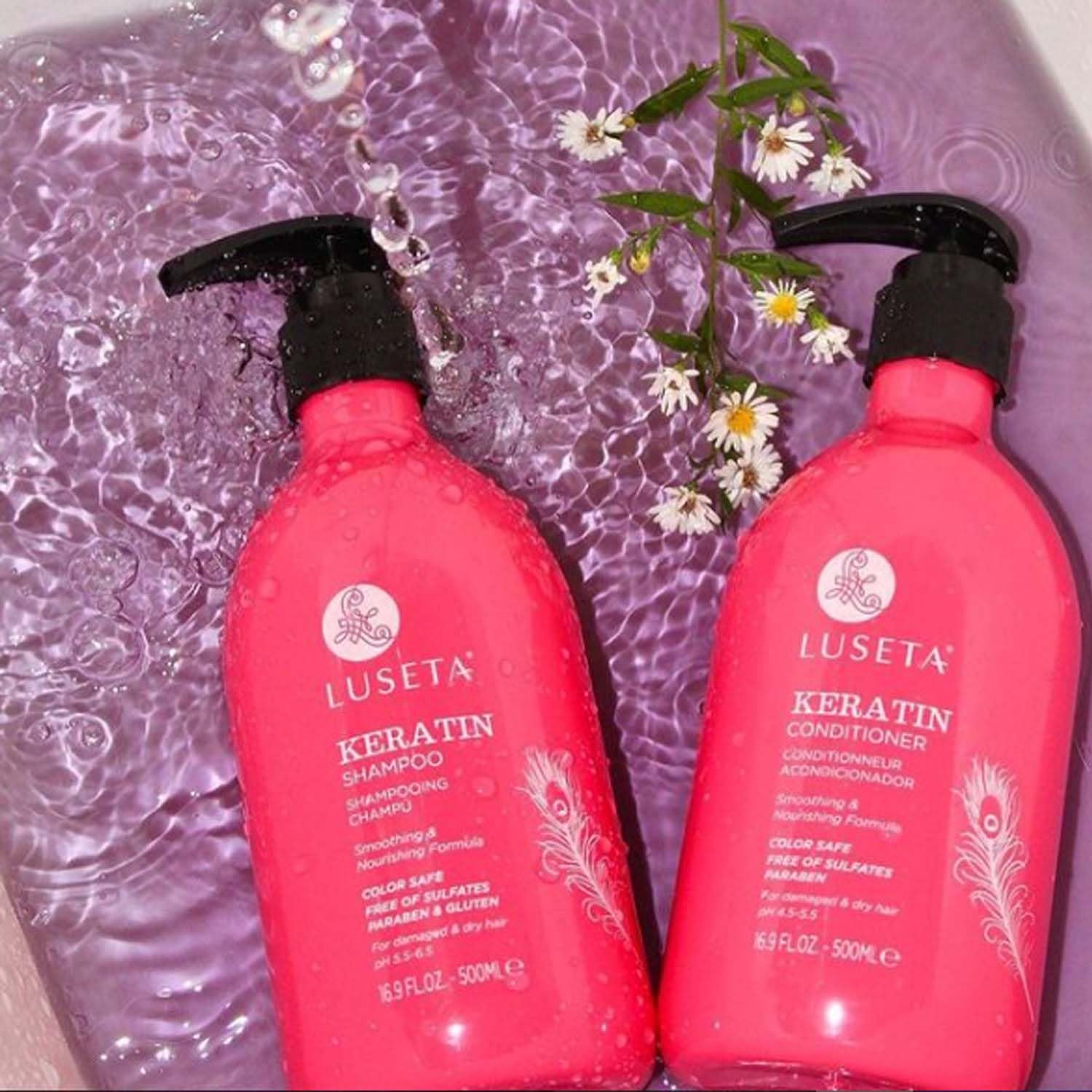 Luseta Biotin Shampoo and Conditioner for HairGrowth - Thickening Shampoo for Thinning Hair andHair Loss - Infused with Argan Oil to Repair DamagedDry Hair - Sulfate Free Paraben Free-2 x 16.9 fl oz