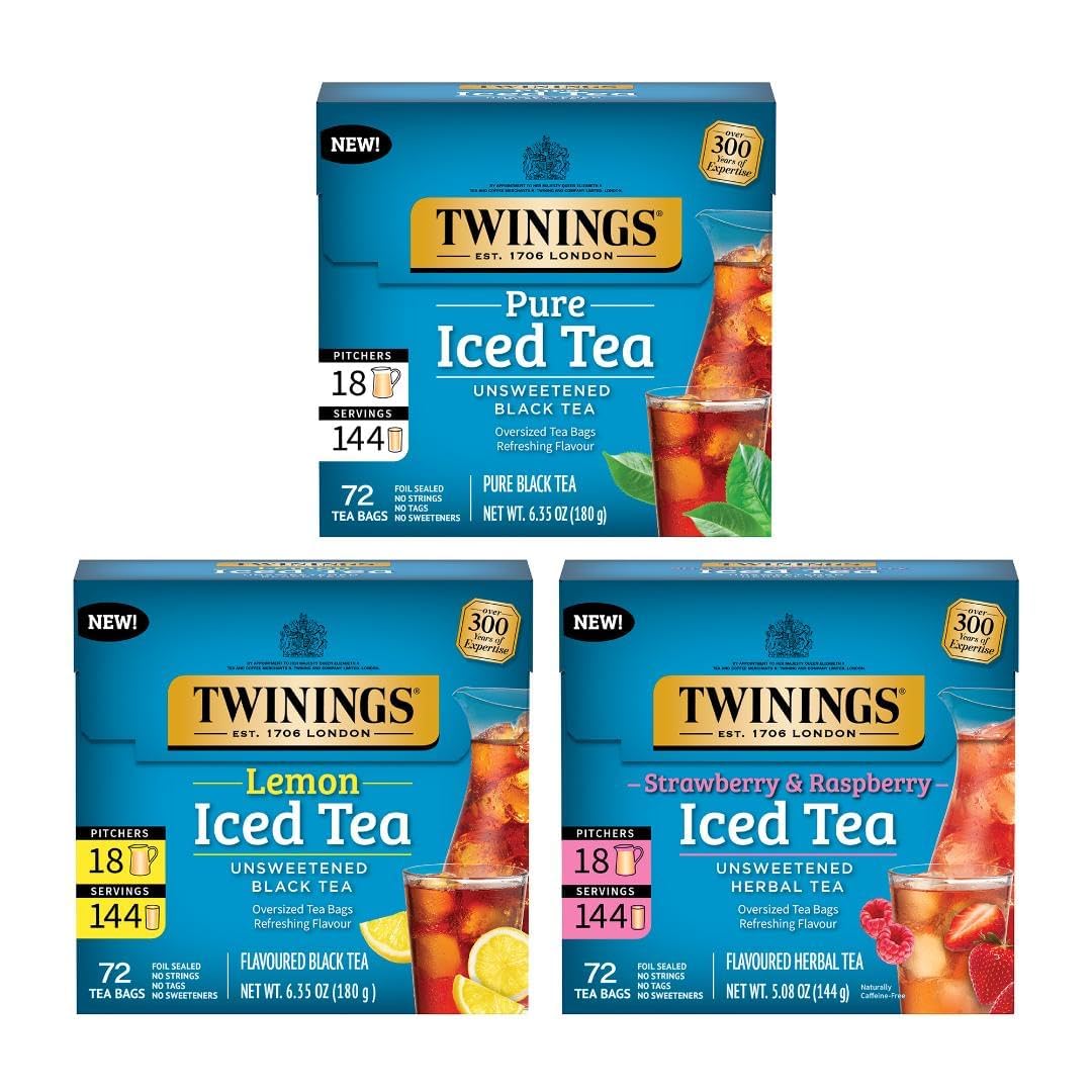 Twinings English Breakfast Black Tea Individually Wrapped Bags, 100 Count (Pack of 1), Smooth, Flavourful, and Robust, Caffeinated, Enjoy Hot or Iced | Packaging May Vary