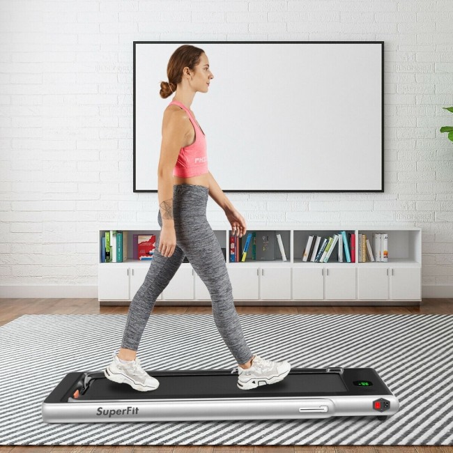 2 in 1 Folding Treadmill with Bluetooth Speaker Remote Control