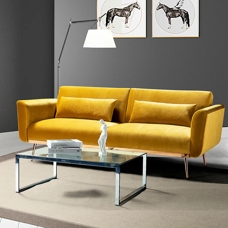 Agnes Retro Style Velvet Sleeper Sofa