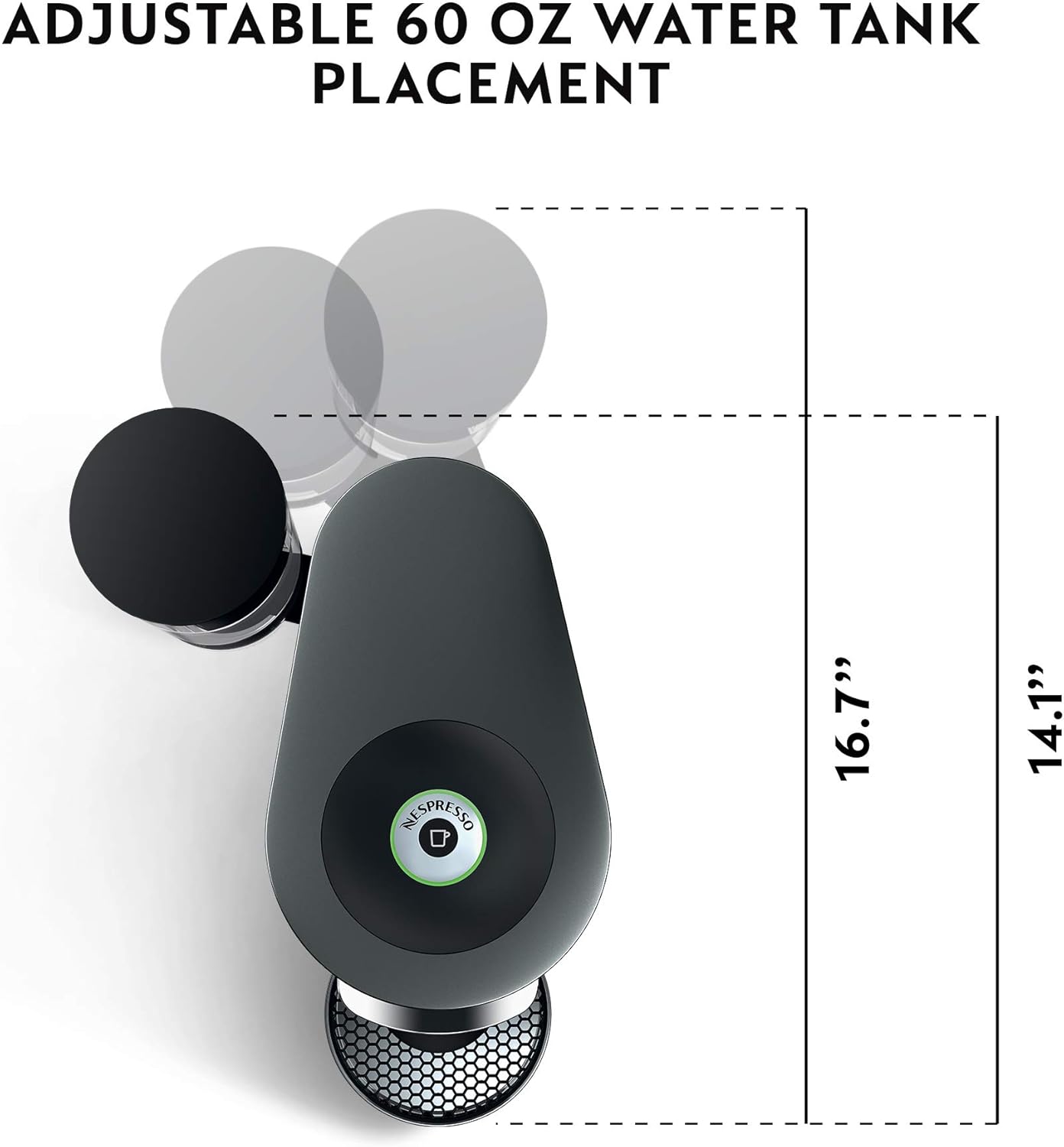 Nespresso Vertuo Plus Deluxe Coffee and Espresso Maker by De'Longhi, Titan with Aeroccino Milk Frother, 110 Volts