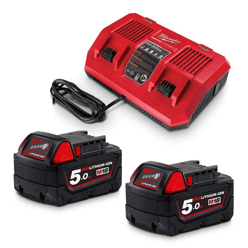 MILWAUKEE 18V REDLITHIUM™-ION 5.0Ah Dual Bay Starter Pack M18SPD502B