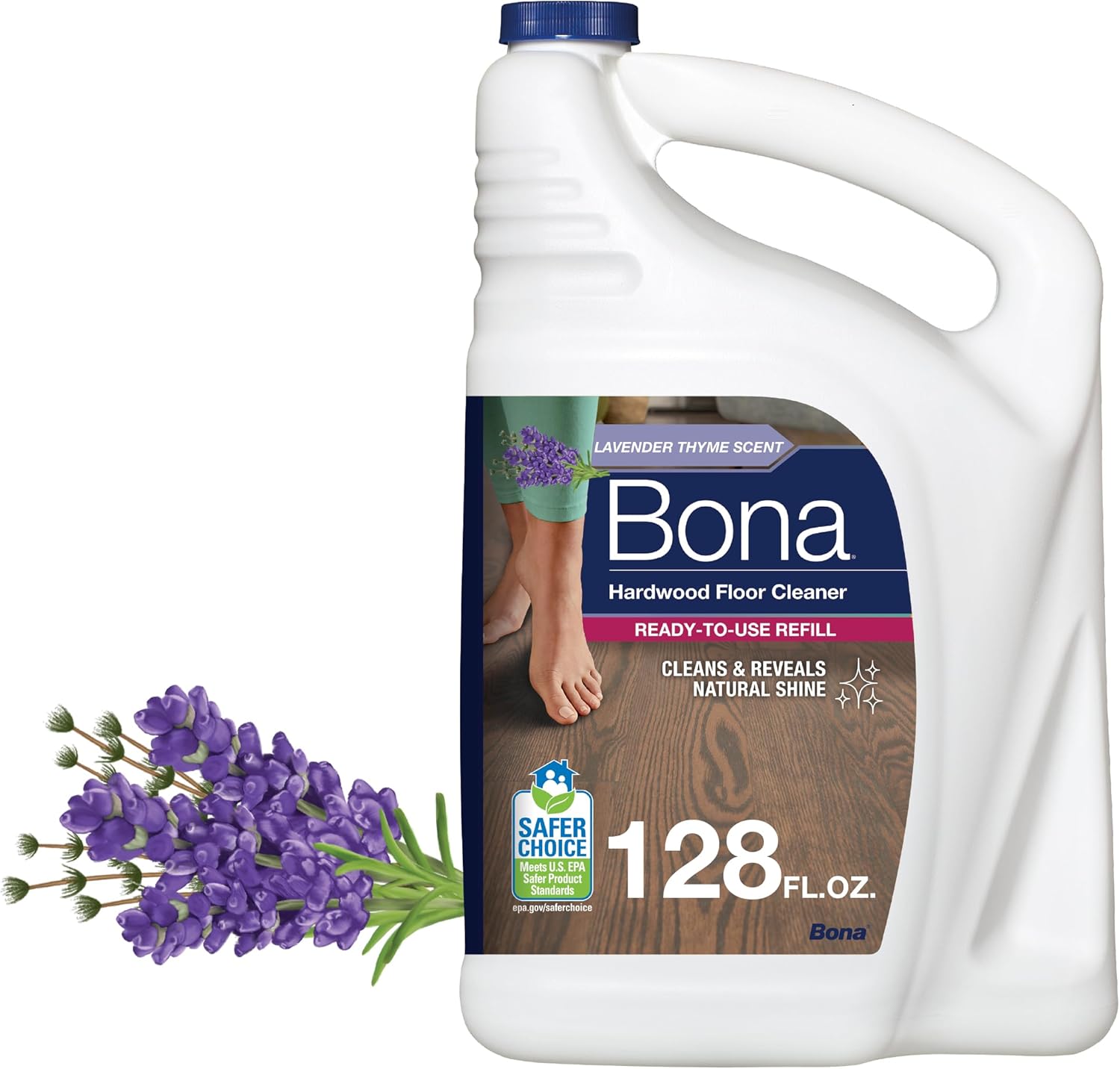 Bona Hardwood Floor Cleaner Refill - 128 fl oz - Unscented - Refill for Bona Spray Mops and Spray Bottles - Residue-Free Floor Cleaning Solution for Wood Floors