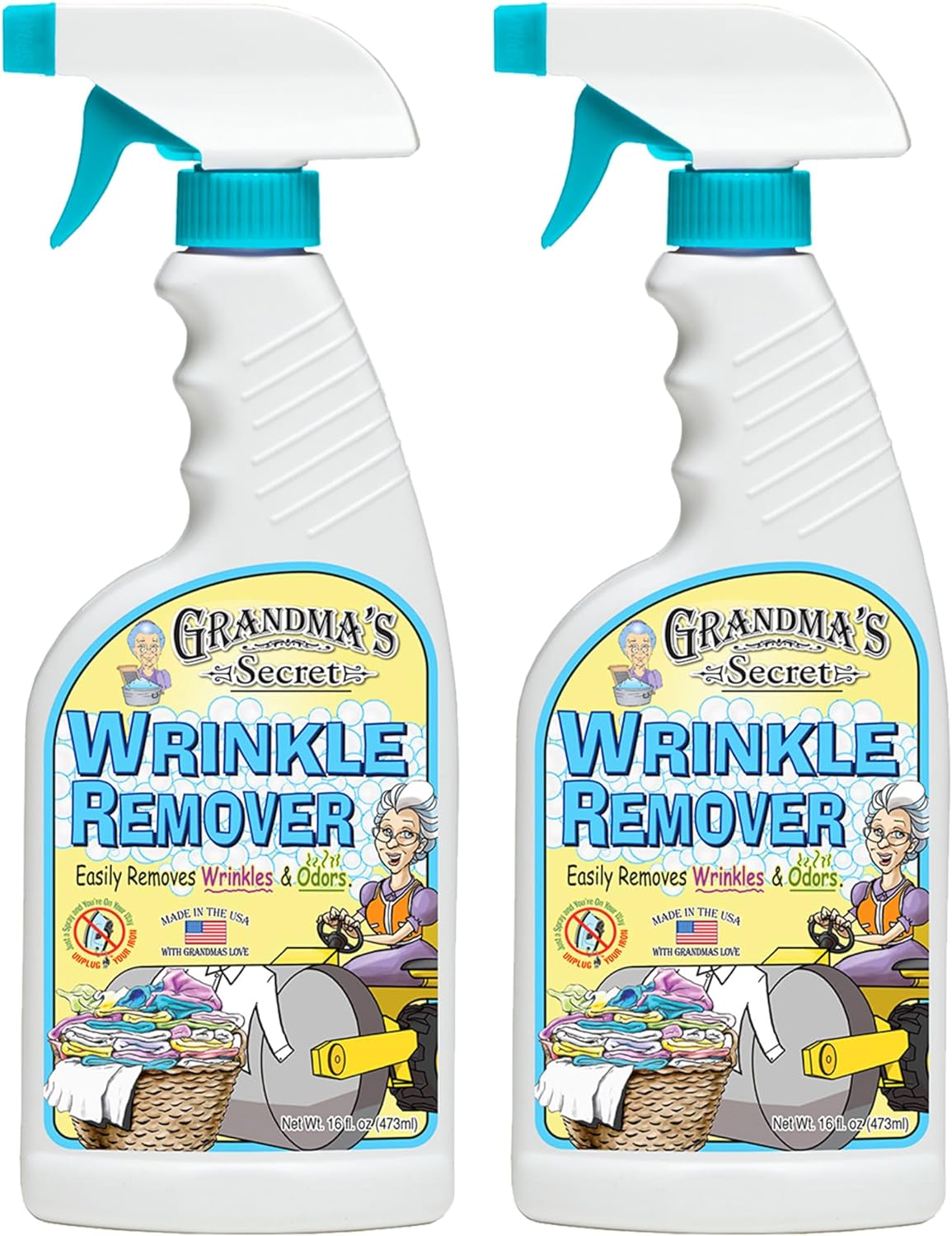 Grandma's Secret Spot Remover Laundry Spray - Chlorine, Bleach and Toxin-Free Fabric Stain Remover for Clothes - Removes Oil, Paint, Blood and Pet Stains - 16 Oz, 2 Pack