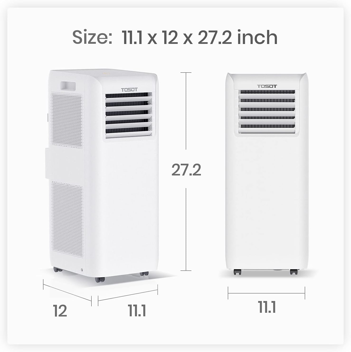 TOSOT 14,000BTU (9,600 BTU SACC) Smart WiFi Portable Air Conditioner with Heater, Powerful Cooling Auto Swing, Dehumidifier, Fan, 24H Timer for Large Room Up to 600 sq ft, AOMI Series