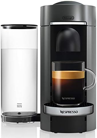 Nespresso Vertuo Plus Deluxe Coffee and Espresso Maker by De'Longhi, Titan with Aeroccino Milk Frother, 110 Volts