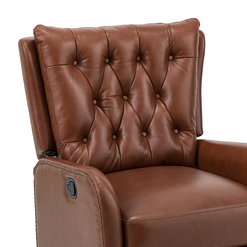 Francisco Genuine Leather Manual Swivel Recliner