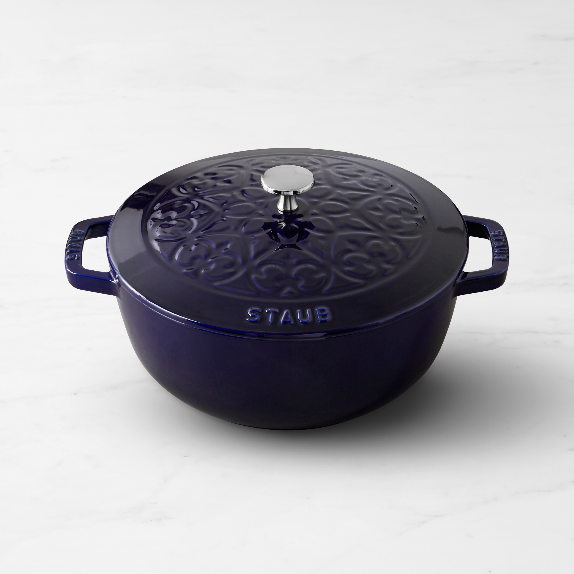 Staub Enameled Cast Iron Essential Lily Embossed French Oven