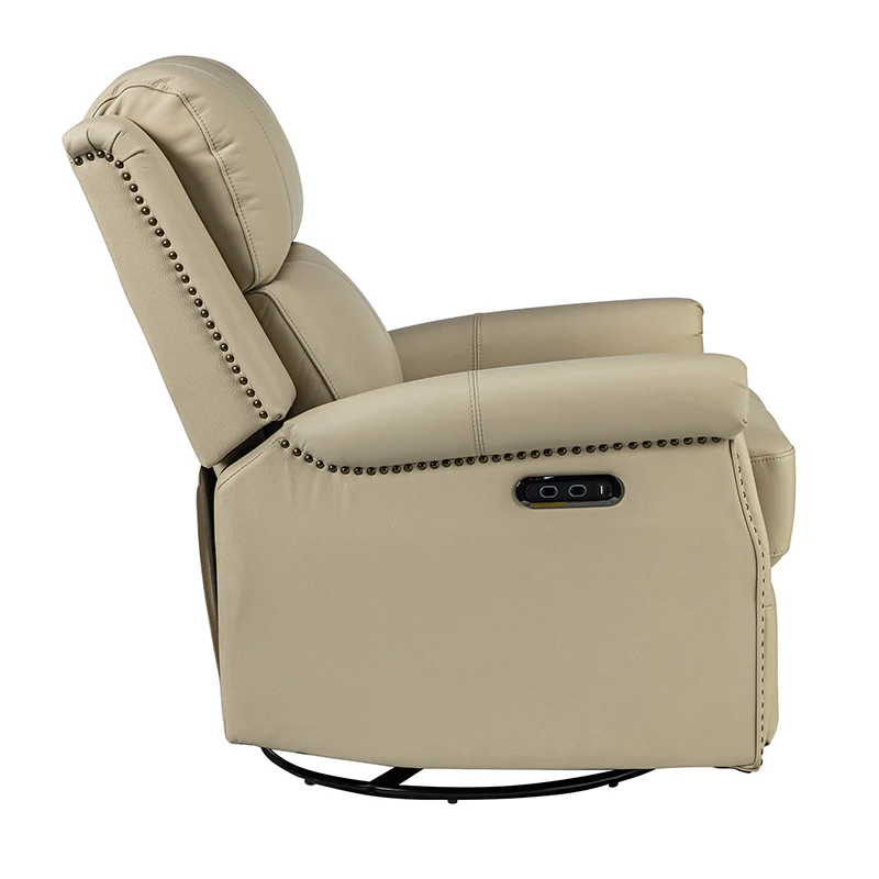 Kaietan Genuine Leather Power Rocking Recliner