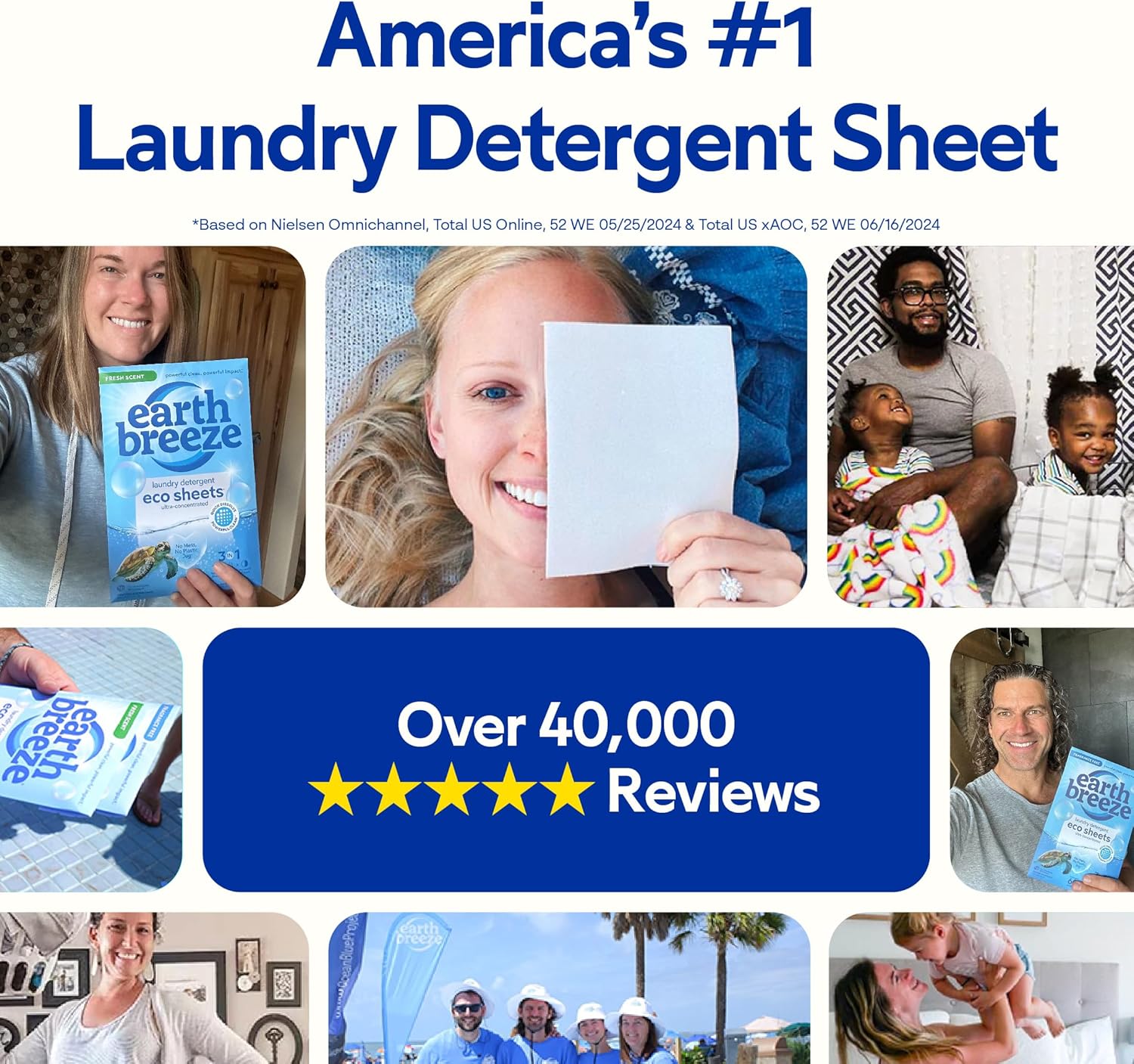 Earth Breeze Laundry Detergent Sheets Fresh Scent - 60 Loads No Plastic Jug Concentrated Laundry Detergent 30 Sheets