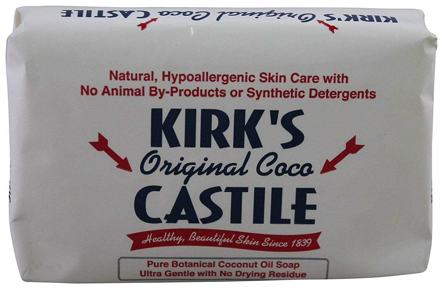 Kirk's Castile Bar Soap for Men, Women & Children - Made With Premium Coconut Oil, Sensitive Skin Formula, Vegan, Non GMO, Original Fresh Scent, 4 oz. Bars, 6 Pack