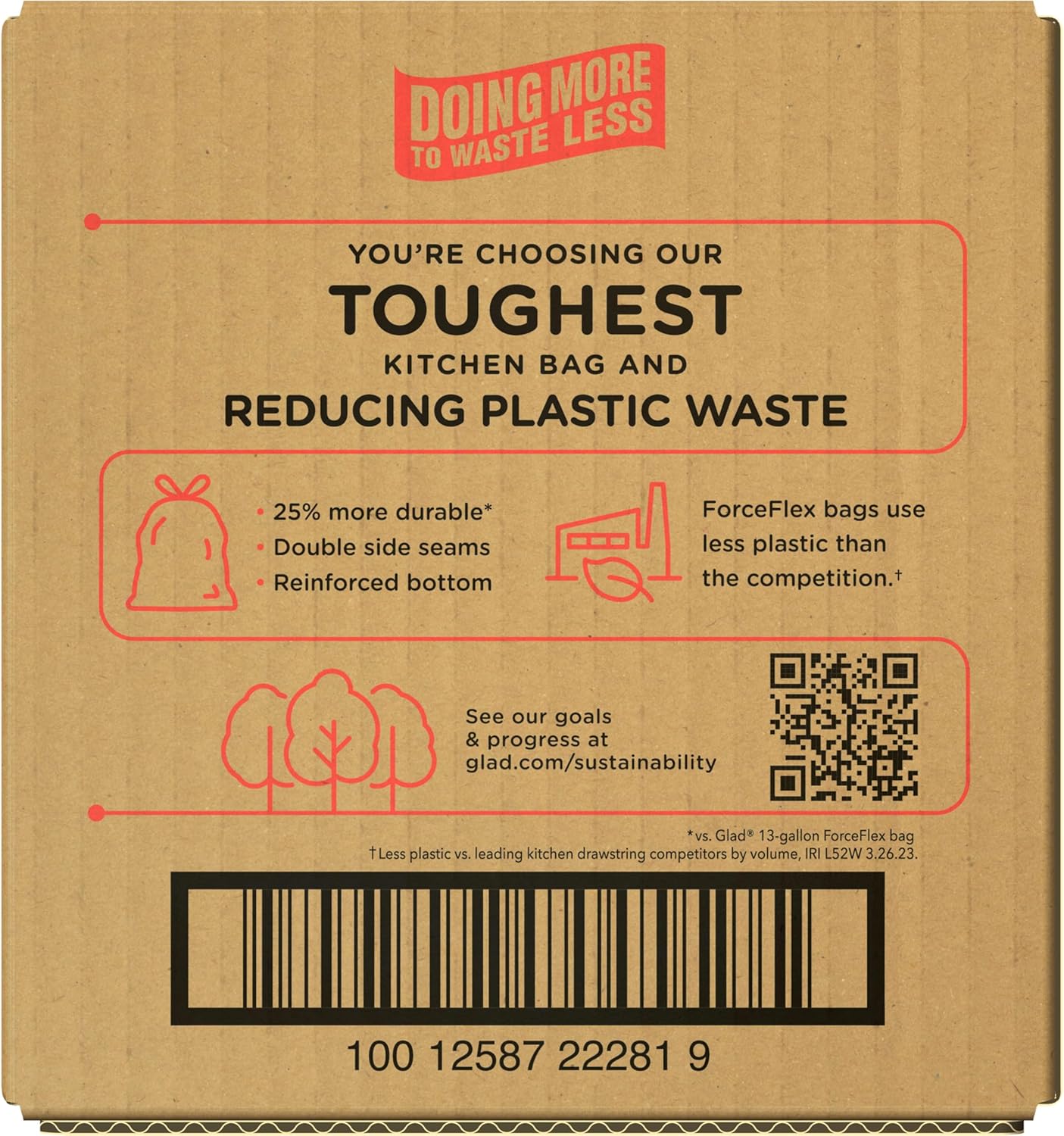 Glad ForceFlex MaxStrength with Clorox Trash Bags, 13 Gal, Lemon Fresh Bleach, 90 Ct, Pack May Vary