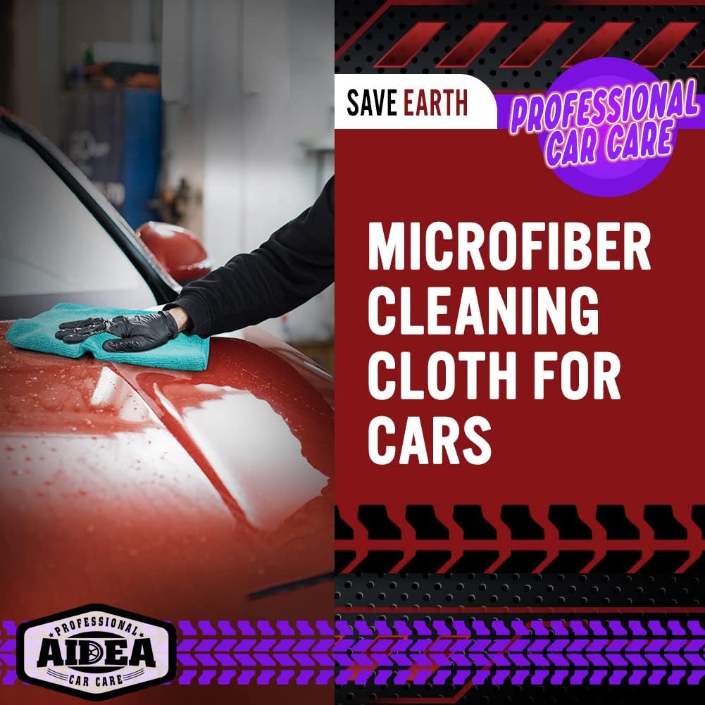 AIDEA Microfiber Cleaning Cloths-50PK, Microfiber Towels for Cars, Premium All-Purpose Car Cloth, Dusting Cloth Cleaning Rags, Absorbent Microfiber Cloth for SUVs, House, Kitchen, Window-12×12