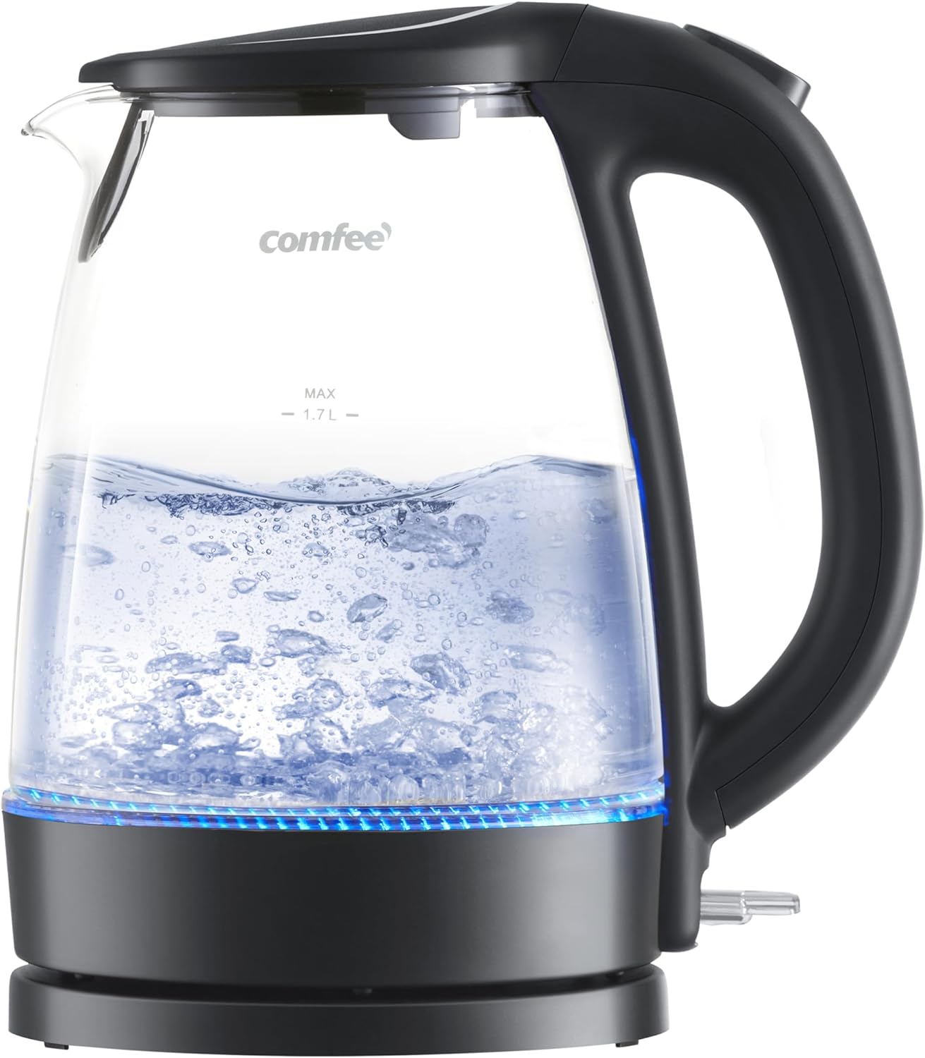 COMFEE' Stainless Steel Electric Kettle, 1.7 Liter Tea Kettle Electric & Hot Water Kettle, 1500W Fast Boil with LED Light, Auto Shut-Off and Boil-Dry Protection