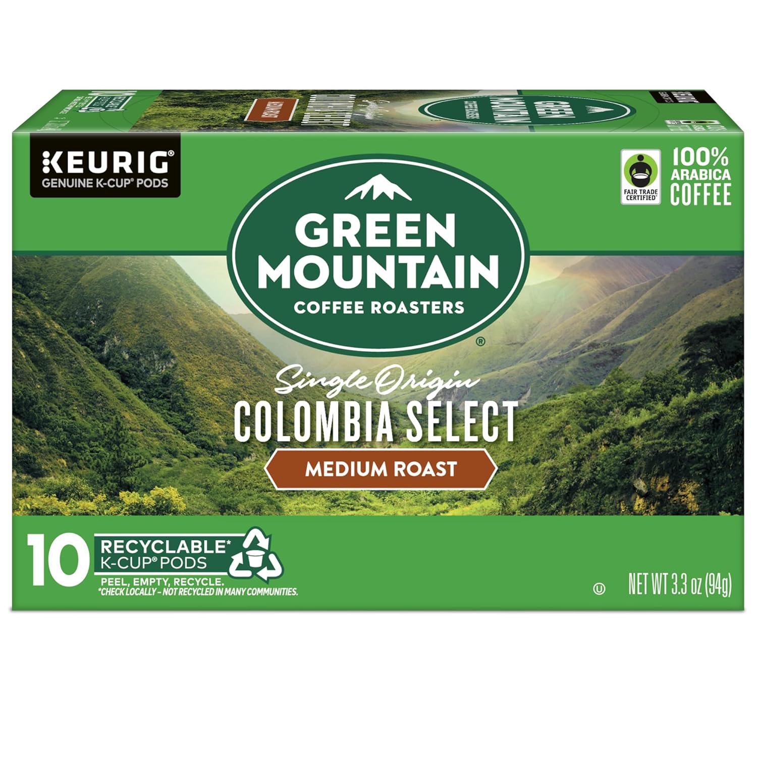 Green Mountain Coffee Roasters Half Caff Keurig Single-Serve K-Cup pods, Medium Roast Coffee, 72 Count (6 Packs of 12)