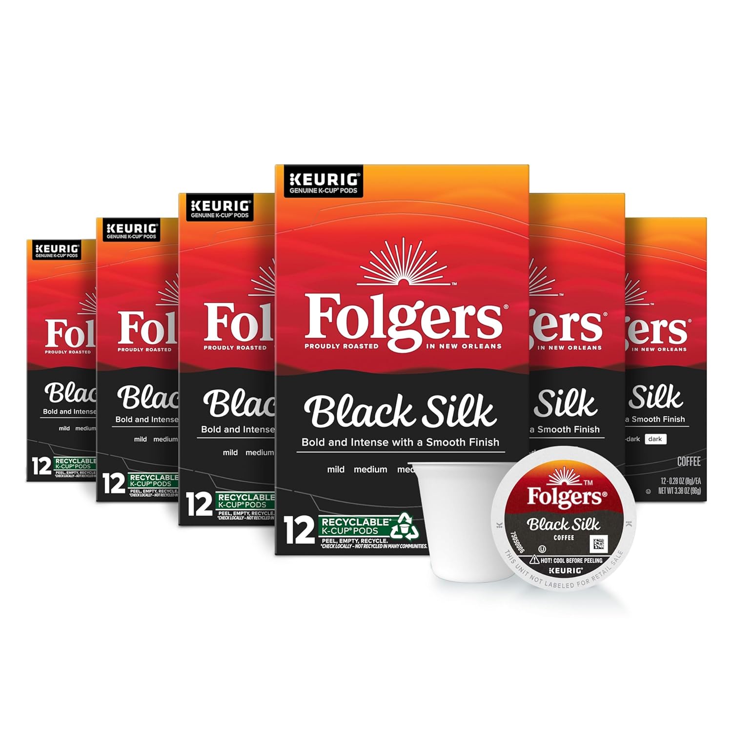 Folgers Classic Roast Medium Roast Coffee, 72 Keurig K-Cup Pods