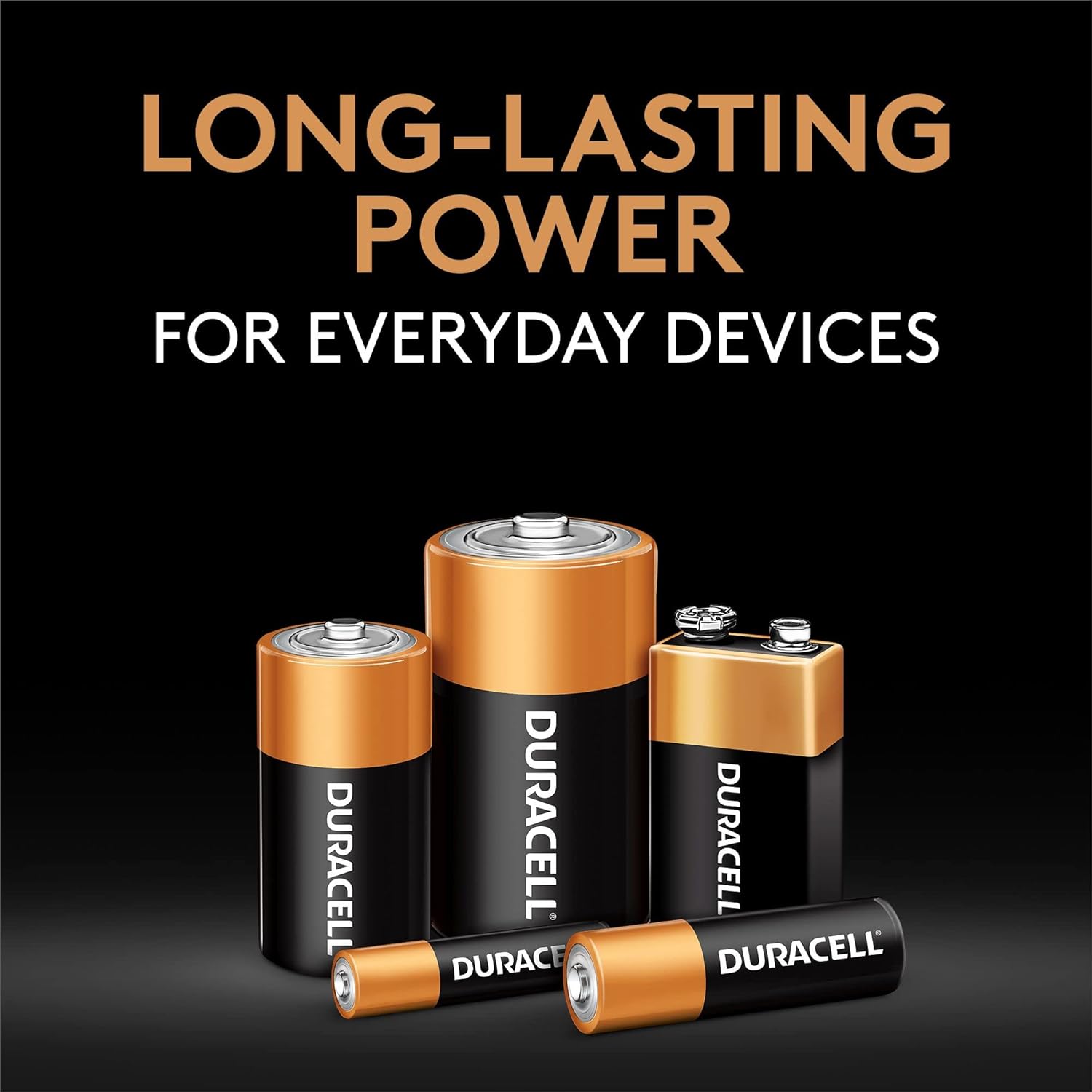 Duracell Coppertop 9V Battery, 4 Count Pack, 9-Volt Battery with Long-lasting Power, All-Purpose Alkaline 9V Battery for Household and Office Devices