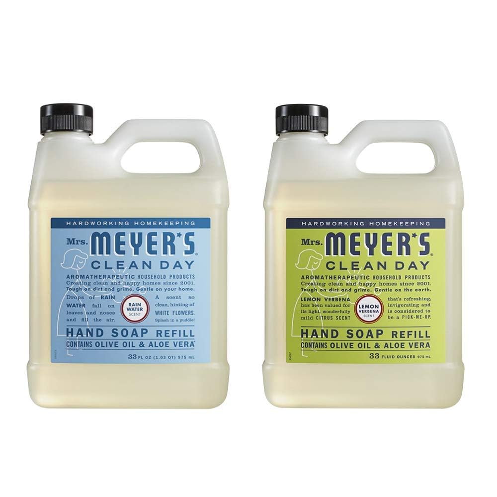 MRS. MEYER'S CLEAN DAY Liquid Hand Soap Refill, Cruelty Free and Biodegradable Formula, Lemon Verbena Scent, 33 oz